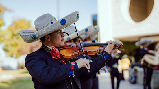 Mariachi musician playing the violin